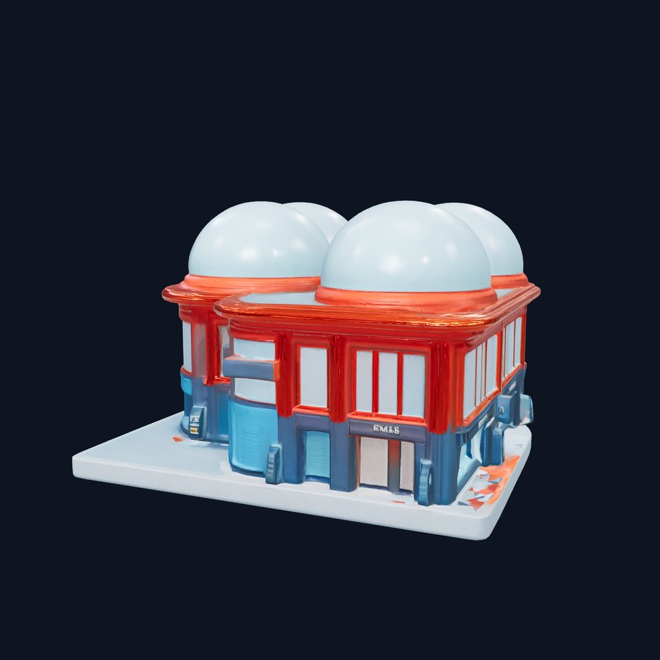 Futuristic Urban Module with Transparent Domes model pack